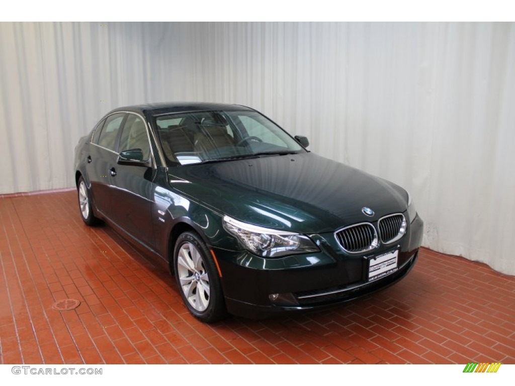 2010 5 Series 535i xDrive Sedan - Deep Green Metallic / Natural Brown photo #1