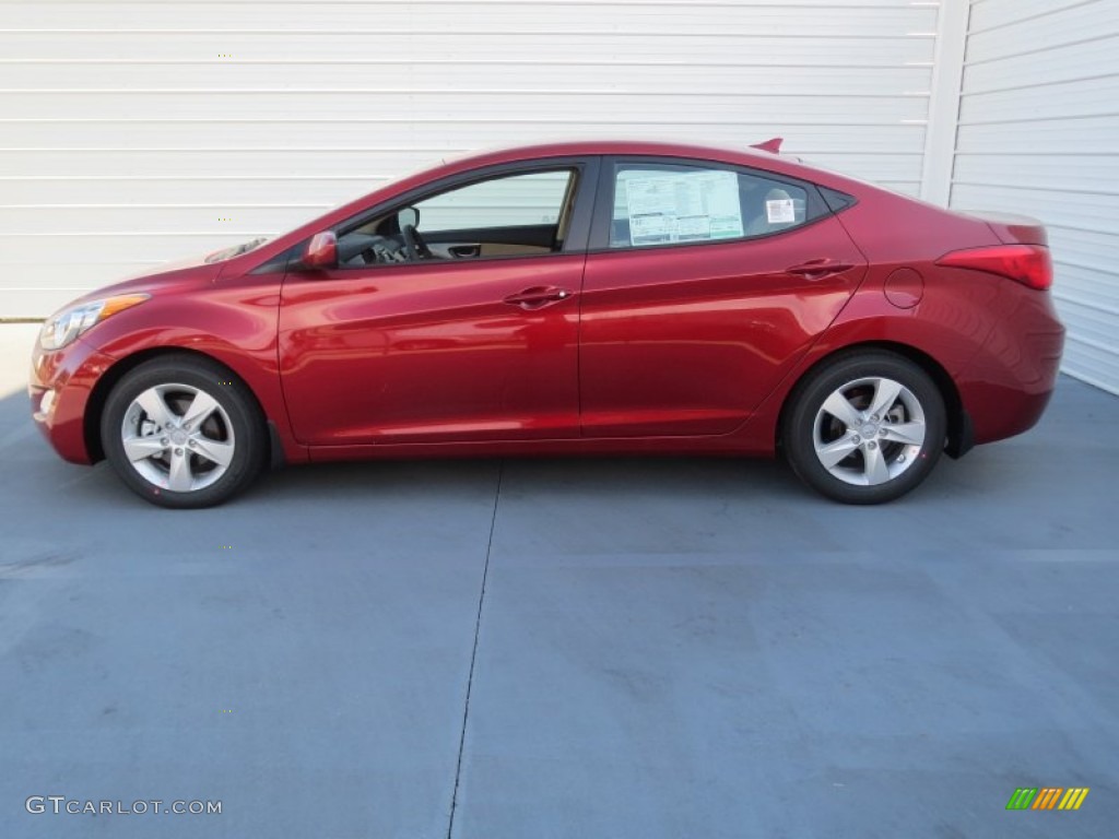 2013 Elantra GLS - Red / Beige photo #5