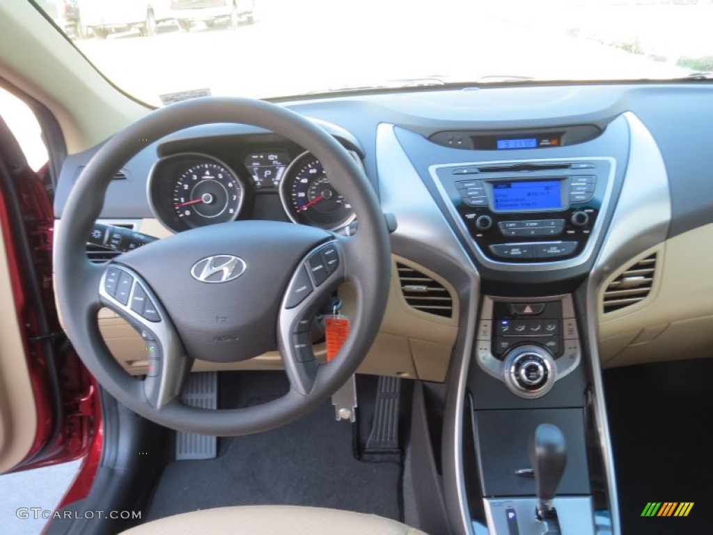 2013 Elantra GLS - Red / Beige photo #22