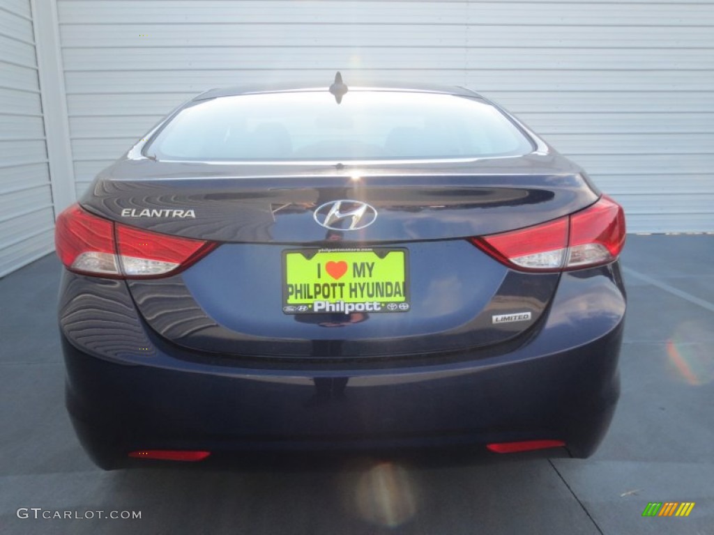 2013 Elantra Limited - Indigo Night / Gray photo #4
