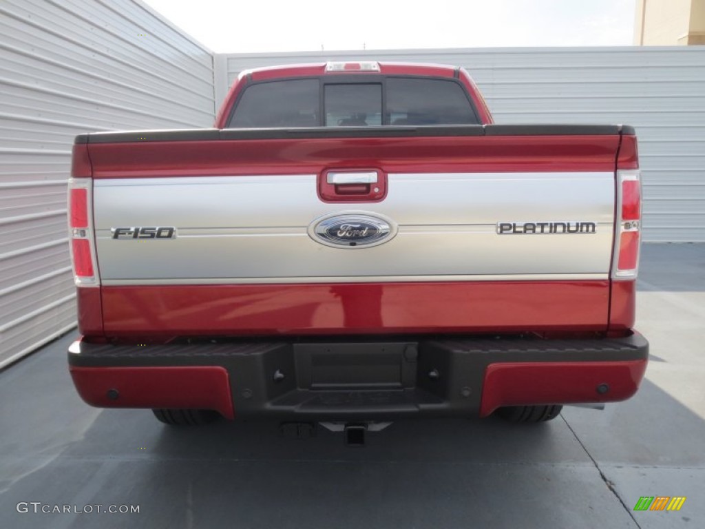 2013 F150 Platinum SuperCrew - Ruby Red Metallic / Platinum Unique Black Leather photo #4