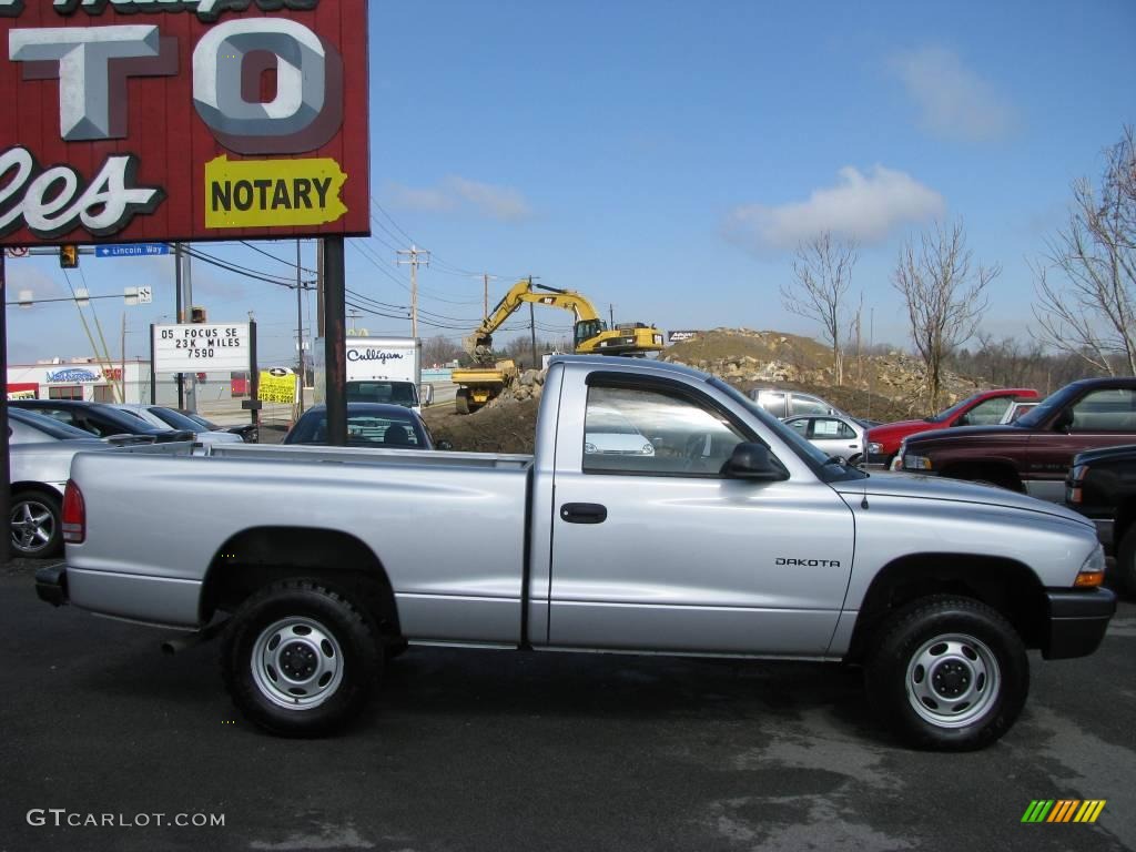 2002 Dakota Regular Cab 4x4 - Bright Silver Metallic / Dark Slate Gray photo #5