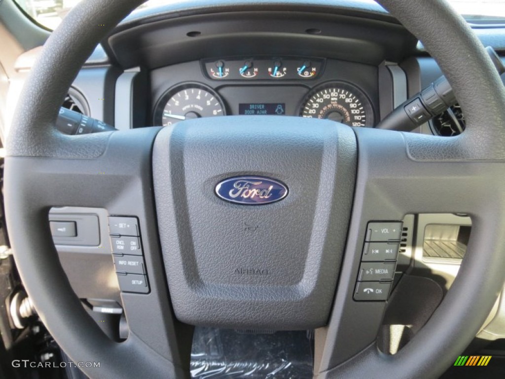 2013 Ford F150 STX Regular Cab Steel Gray Steering Wheel Photo #74668209