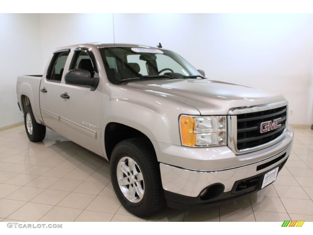 2009 Sierra 1500 SLE Crew Cab 4x4 - Silver Birch Metallic / Ebony photo #1