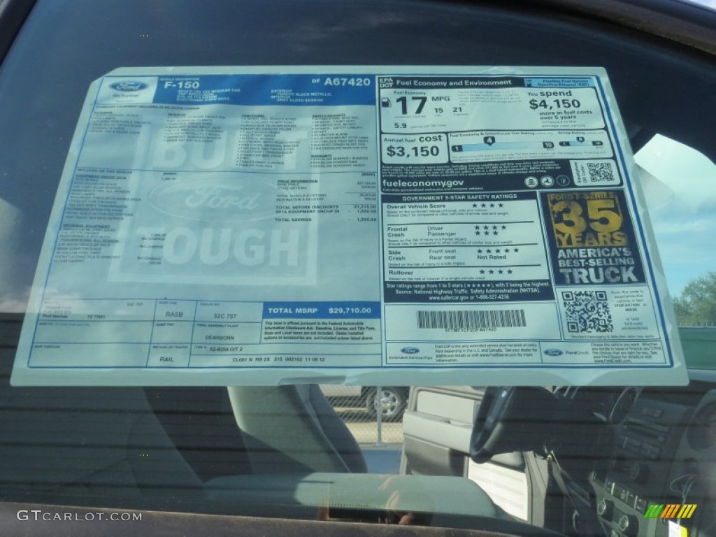 2013 Ford F150 STX Regular Cab Window Sticker Photo #74668274