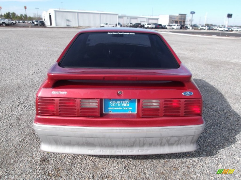 1990 Mustang GT Coupe - Wild Strawberry Metallic / Titanium photo #3