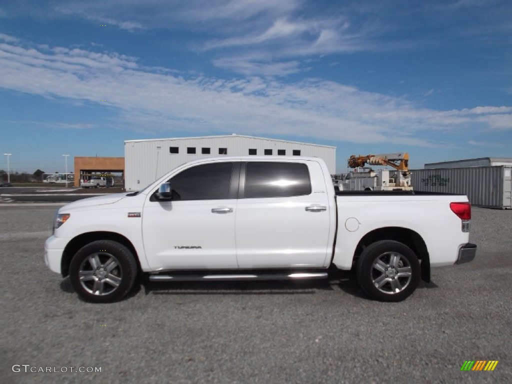 2010 Tundra Limited CrewMax 4x4 - Super White / Sand Beige photo #5