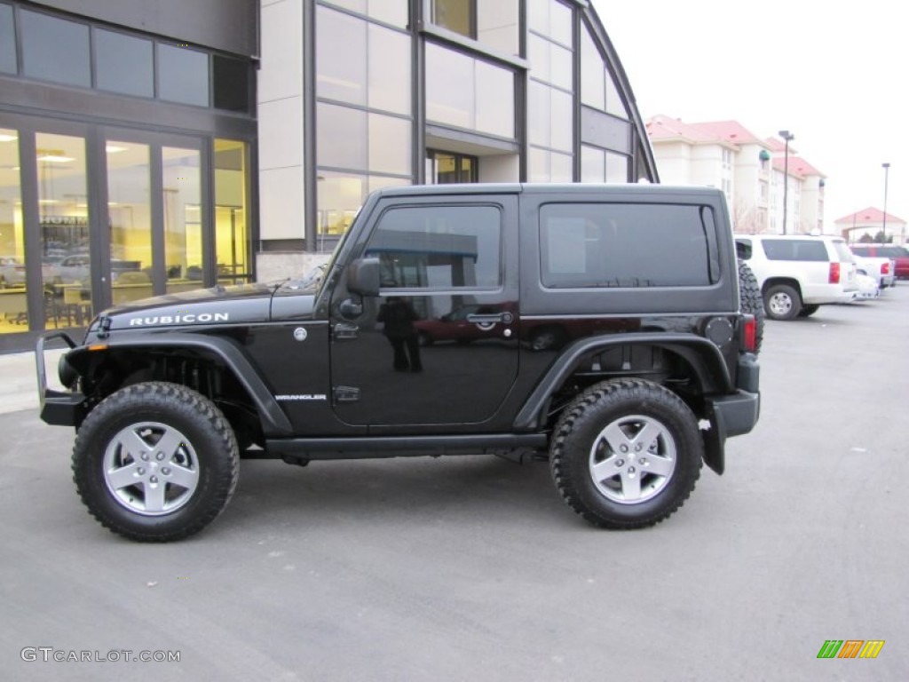 2011 Wrangler Rubicon 4x4 - Black / Black/Dark Saddle photo #4