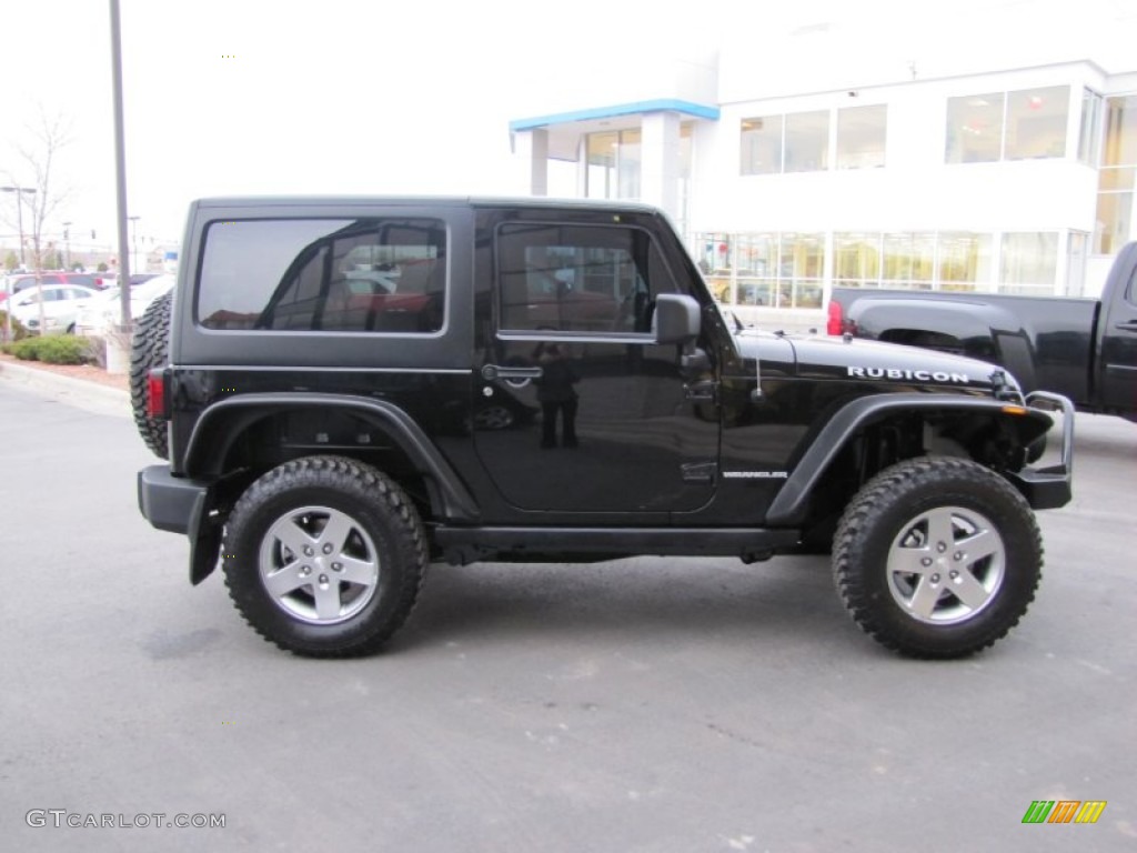 2011 Wrangler Rubicon 4x4 - Black / Black/Dark Saddle photo #8