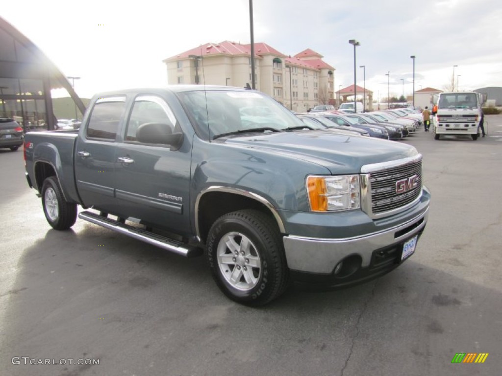 2012 Sierra 1500 SLE Crew Cab 4x4 - Stealth Gray Metallic / Ebony photo #1