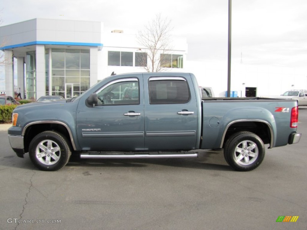 2012 Sierra 1500 SLE Crew Cab 4x4 - Stealth Gray Metallic / Ebony photo #4