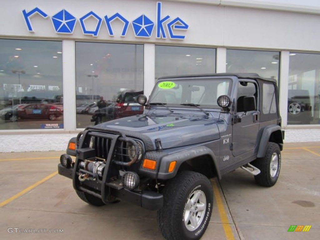 2002 Wrangler X 4x4 - Steel Blue Pearl / Agate Black photo #2