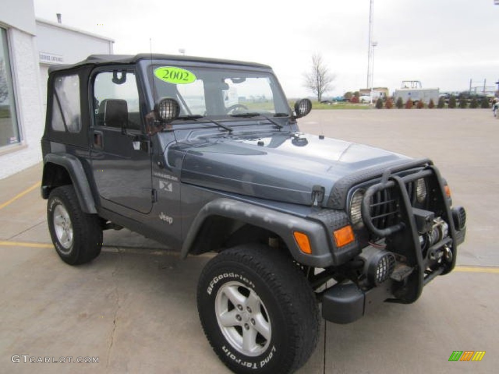 2002 Wrangler X 4x4 - Steel Blue Pearl / Agate Black photo #4