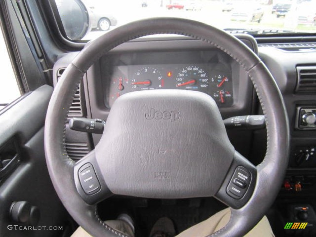 2002 Jeep Wrangler X 4x4 Agate Black Steering Wheel Photo #74681466