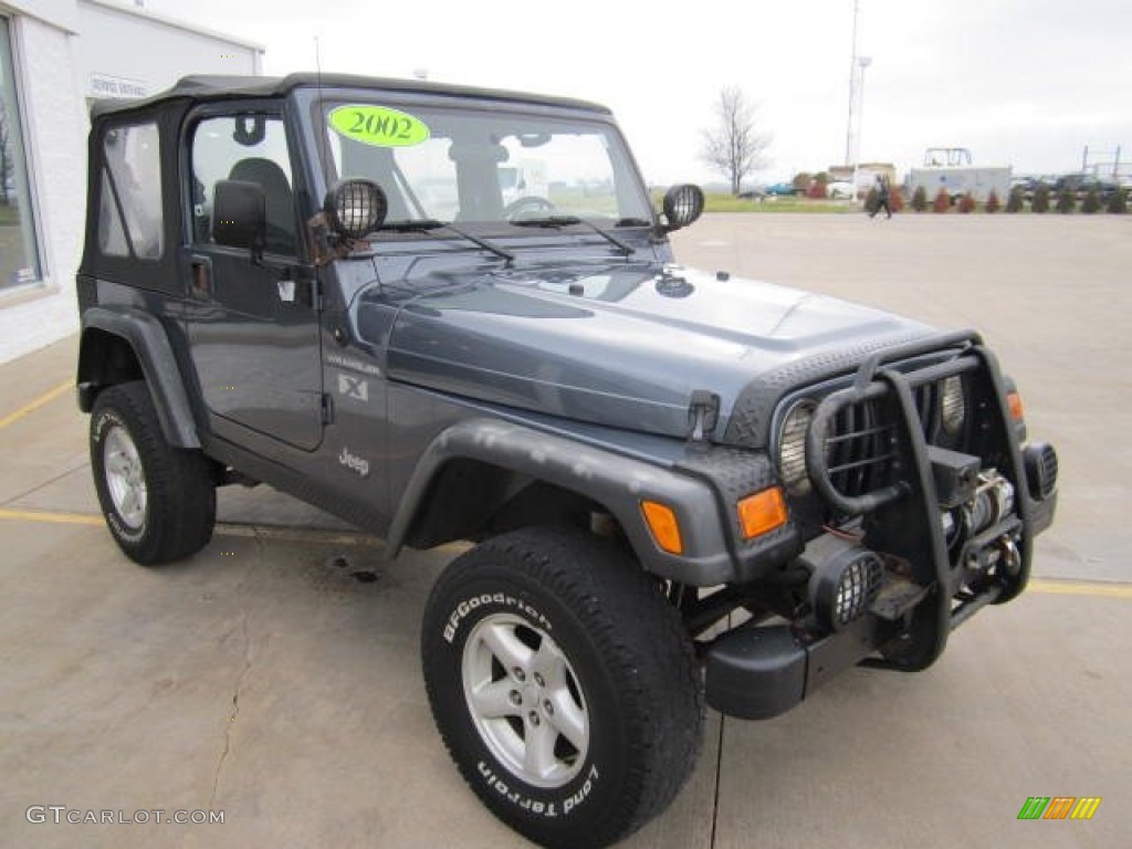 2002 Wrangler X 4x4 - Steel Blue Pearl / Agate Black photo #24