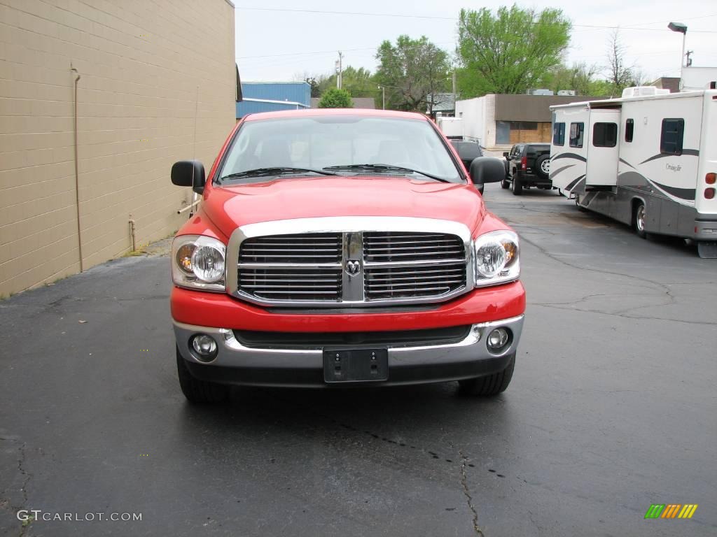2008 Ram 1500 Lone Star Edition Quad Cab - Flame Red / Medium Slate Gray photo #3