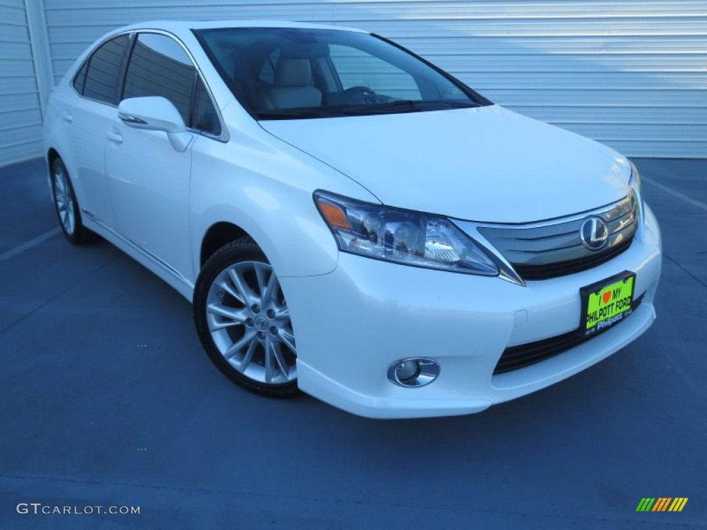 2010 HS 250h Hybrid Premium - Starfire White Pearl / Parchment photo #1