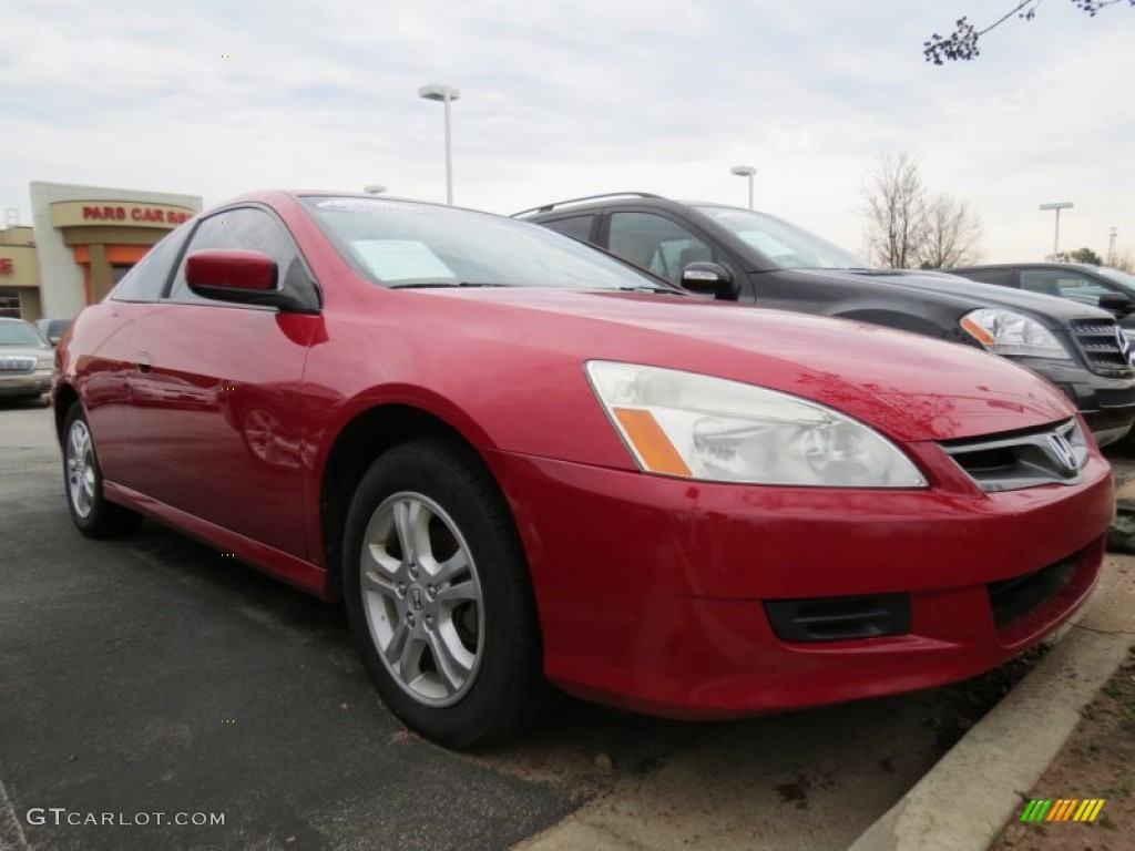 2007 Accord EX-L Coupe - San Marino Red / Ivory photo #4
