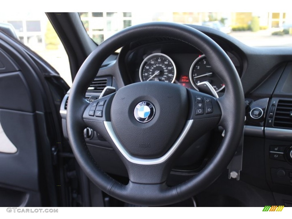 2012 BMW X6 xDrive50i Oyster Steering Wheel Photo #74697601