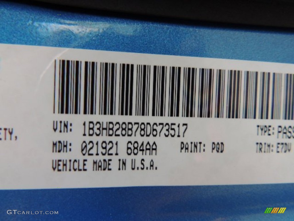 2008 Caliber SE - Surf Blue Pearl / Dark Slate Gray photo #19