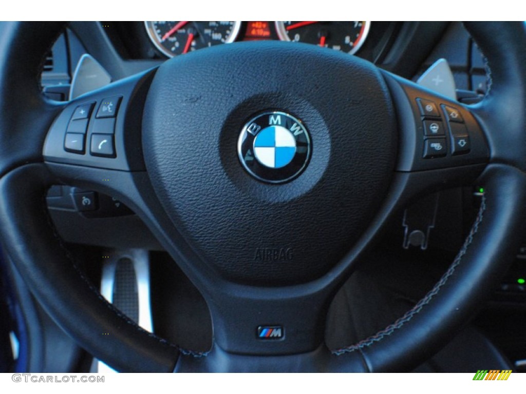 2010 BMW X5 M Standard X5 M Model Black Steering Wheel Photo #74701544