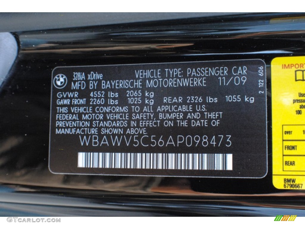 2010 3 Series 328i xDrive Coupe - Jet Black / Black photo #17