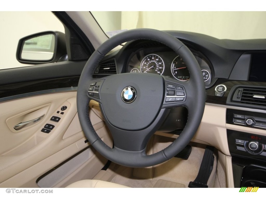 2013 5 Series 528i Sedan - Alpine White / Venetian Beige photo #26