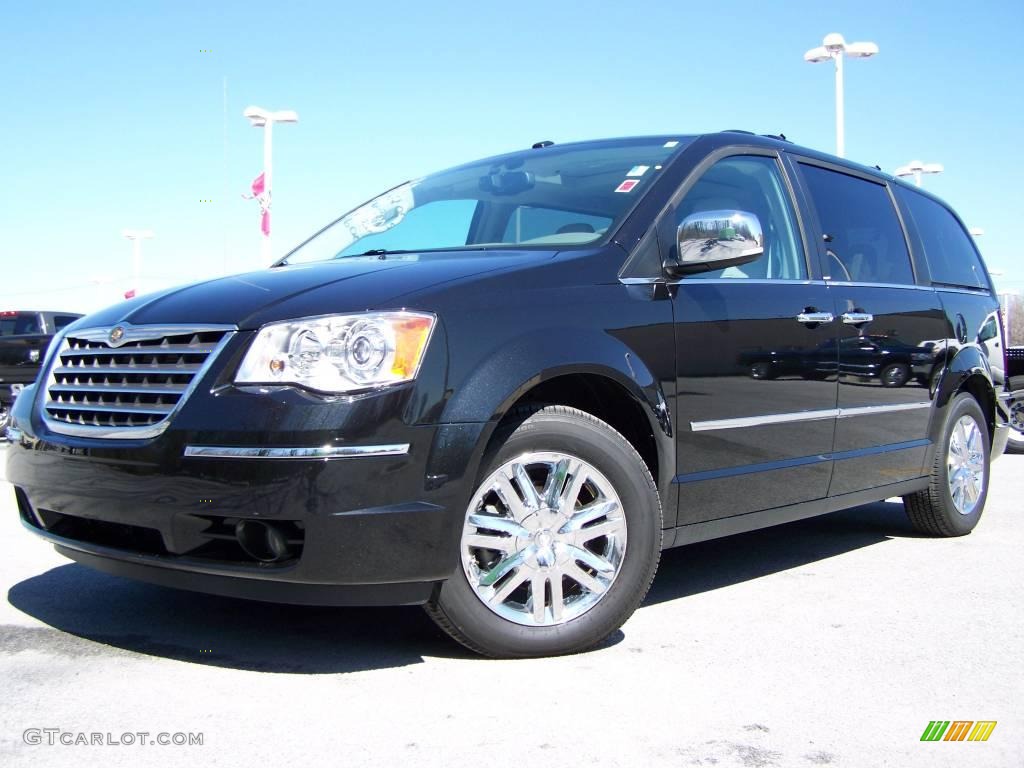 2009 Town & Country Limited - Brilliant Black Crystal Pearl / Medium Slate Gray/Light Shale photo #1