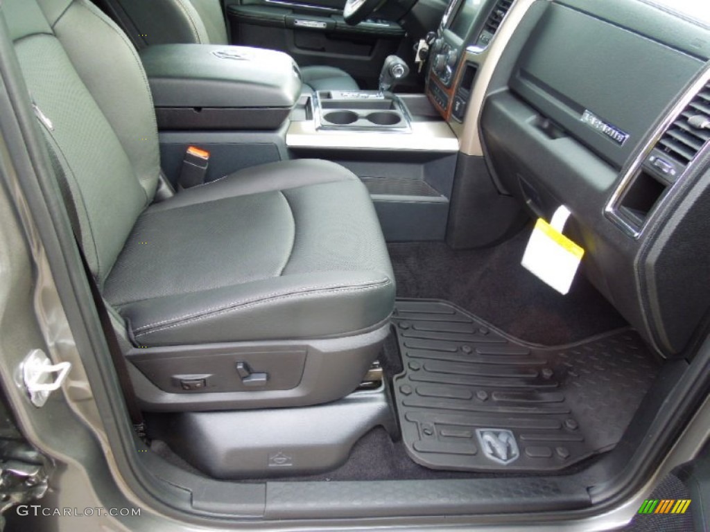 Black Interior 2013 Ram 1500 Laramie Crew Cab Photo #74703808