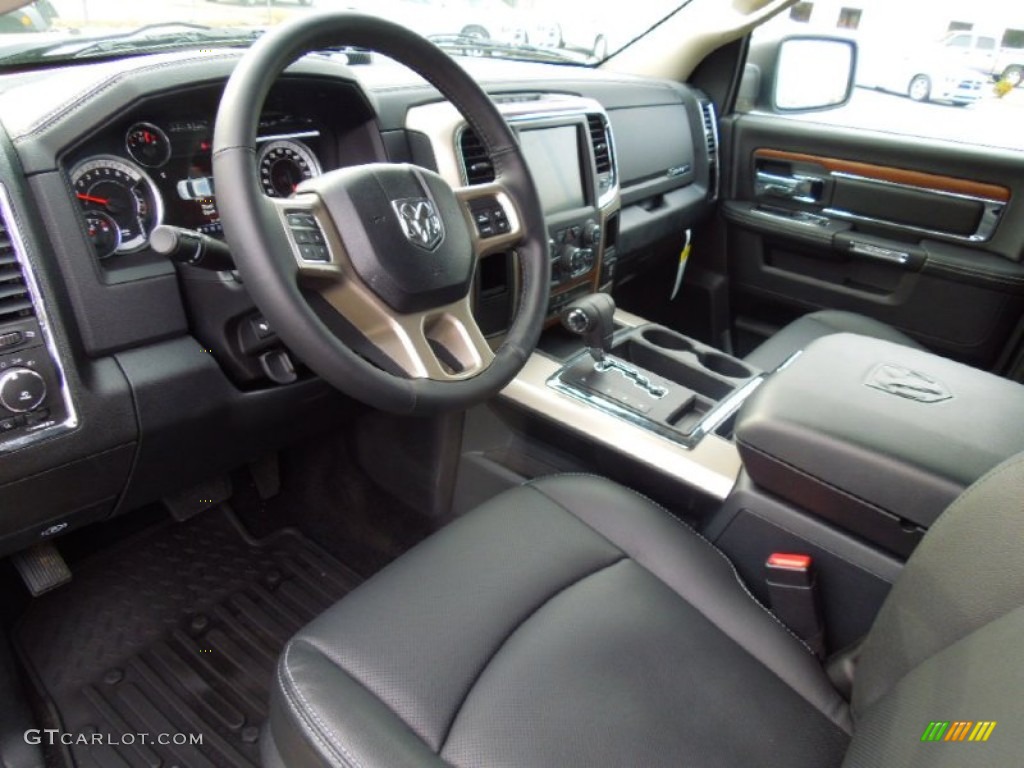 Black Interior 2013 Ram 1500 Laramie Crew Cab Photo #74703898
