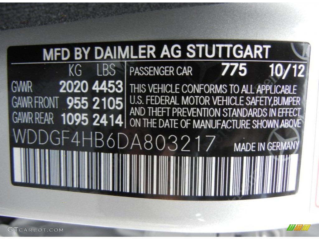 2013 C Color Code 775 for Iridium Silver Metallic Photo #74707881