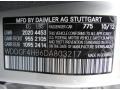 775: Iridium Silver Metallic 2013 Mercedes-Benz C 250 Sport Color Code