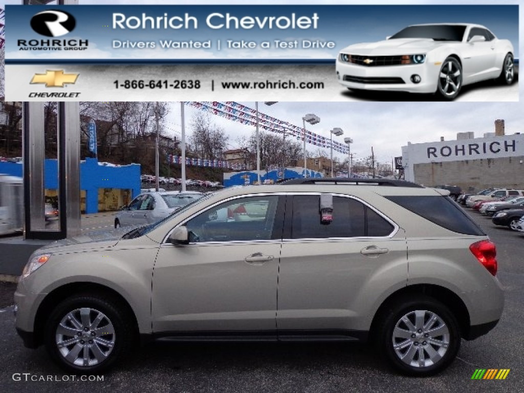 2010 Equinox LT AWD - Gold Mist Metallic / Jet Black/Brownstone photo #1