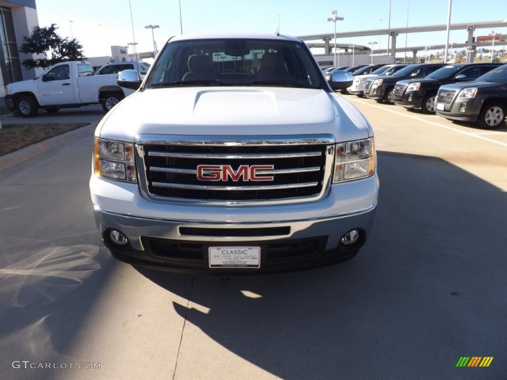 2013 Sierra 1500 SLE Crew Cab - Summit White / Light Titanium/Dark Titanium photo #8