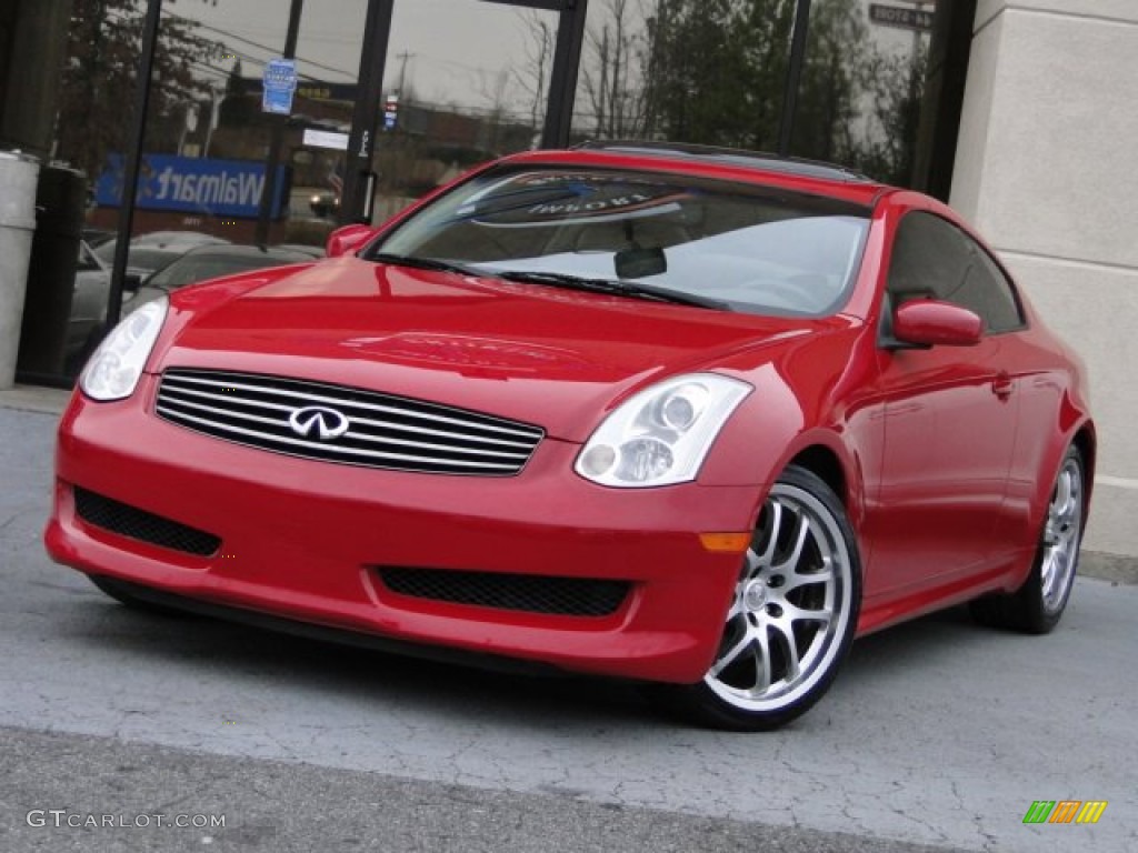 2007 G 35 Coupe - Laser Red / Wheat Beige photo #1