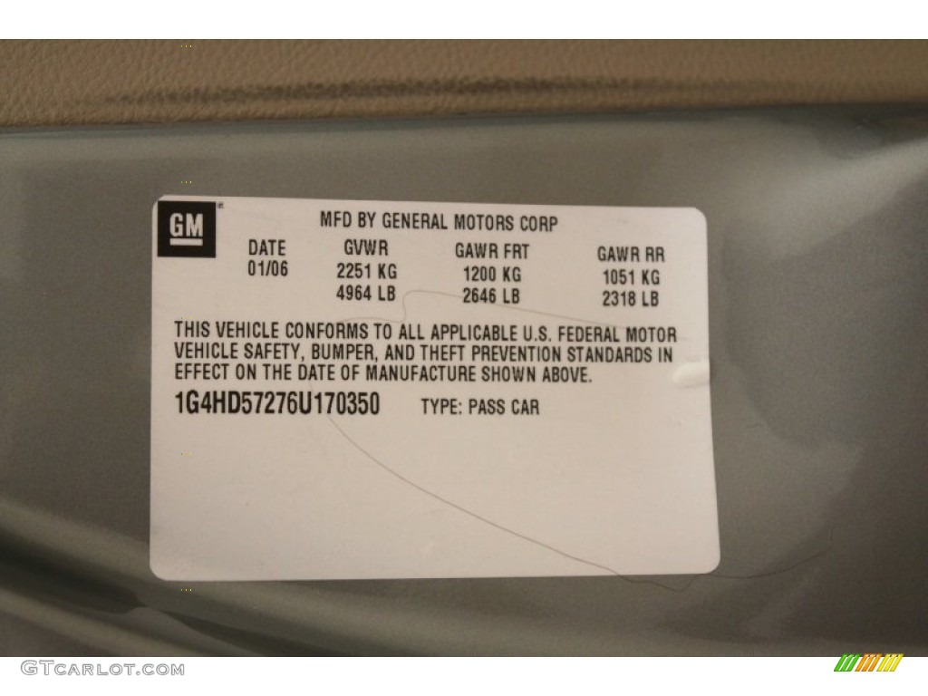 2006 Buick Lucerne CXL Info Tag Photo #74714111