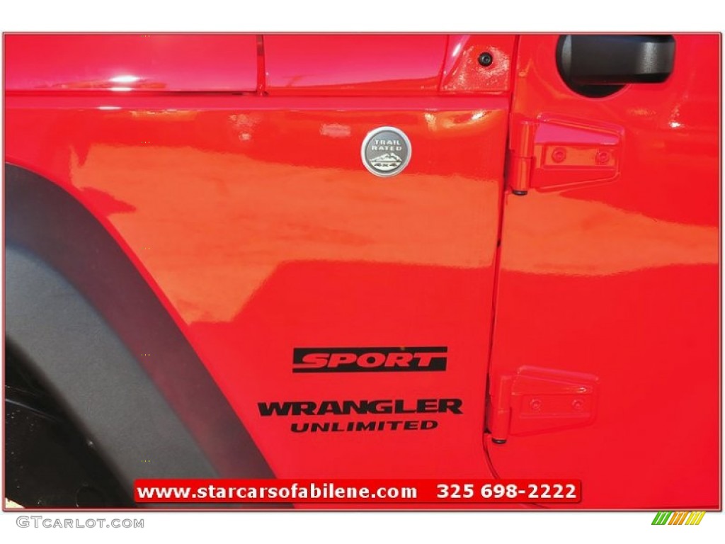2013 Wrangler Unlimited Sport S 4x4 - Rock Lobster Red / Black photo #2