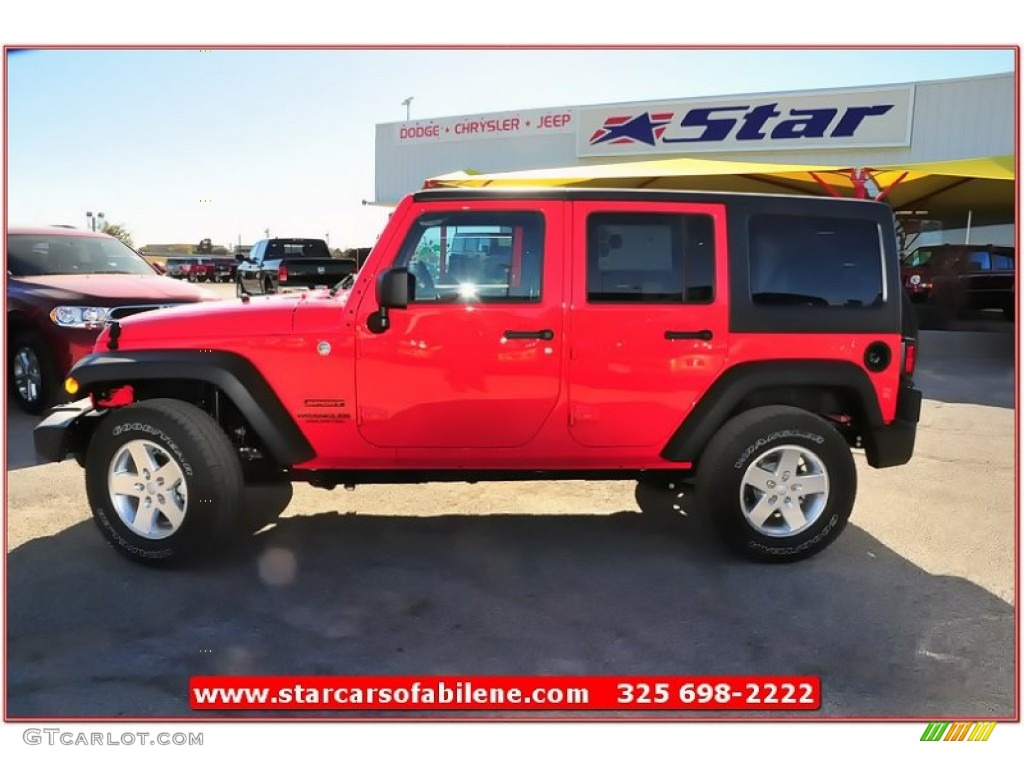 2013 Wrangler Unlimited Sport S 4x4 - Rock Lobster Red / Black photo #3