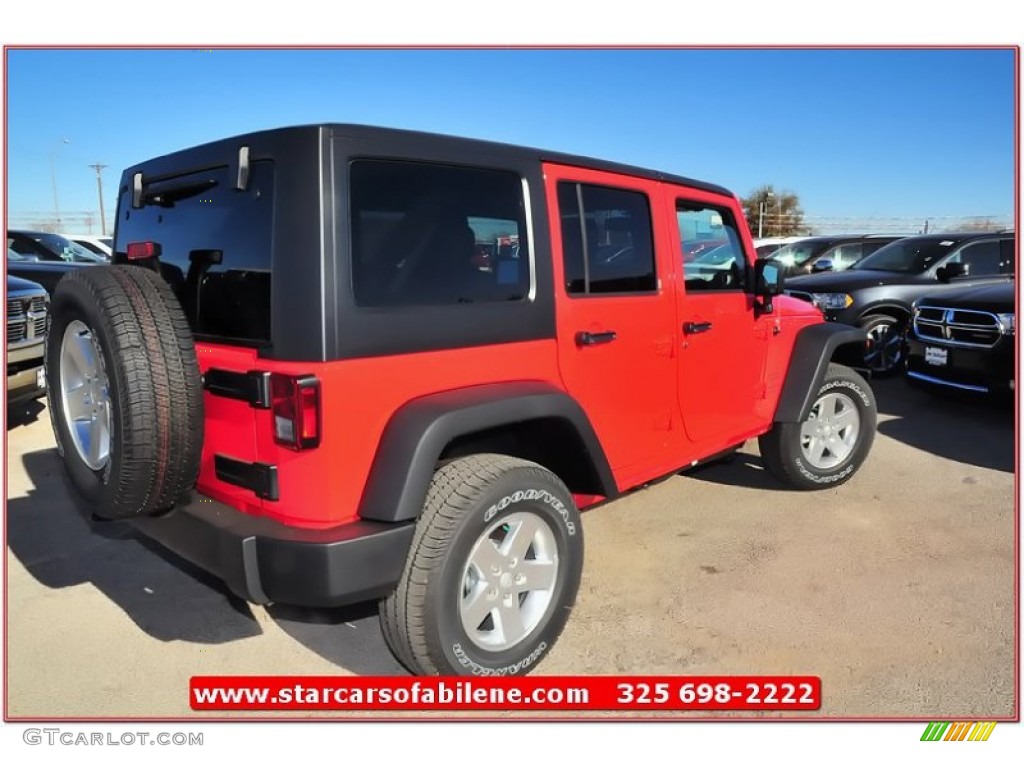 2013 Wrangler Unlimited Sport S 4x4 - Rock Lobster Red / Black photo #6