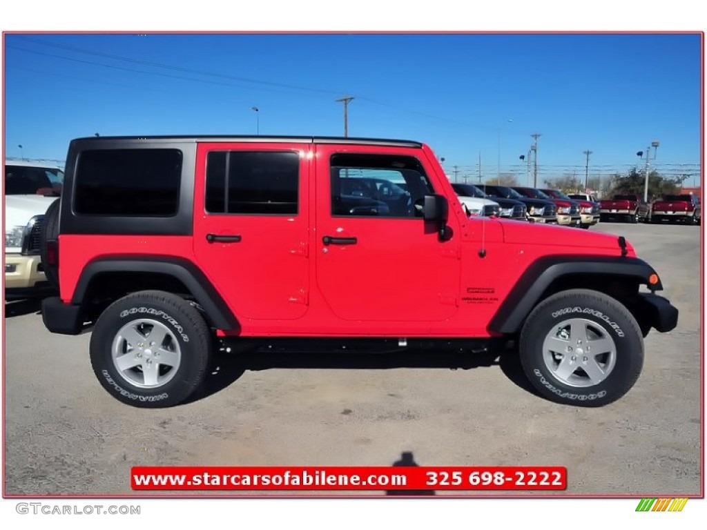 2013 Wrangler Unlimited Sport S 4x4 - Rock Lobster Red / Black photo #7