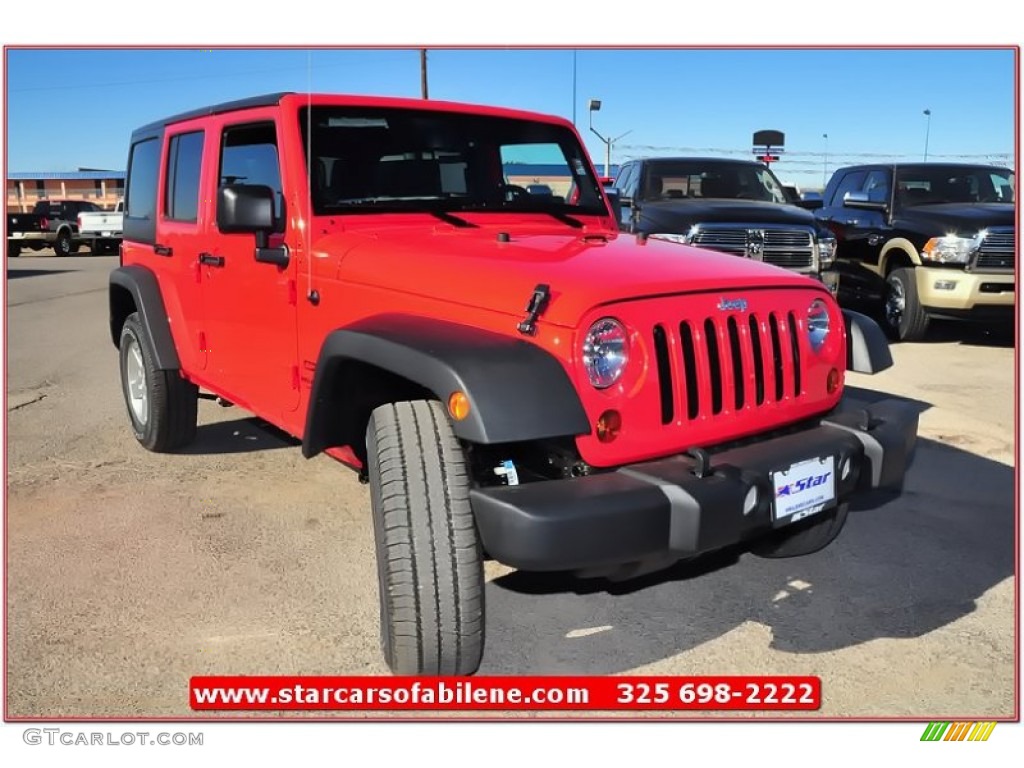 2013 Wrangler Unlimited Sport S 4x4 - Rock Lobster Red / Black photo #8