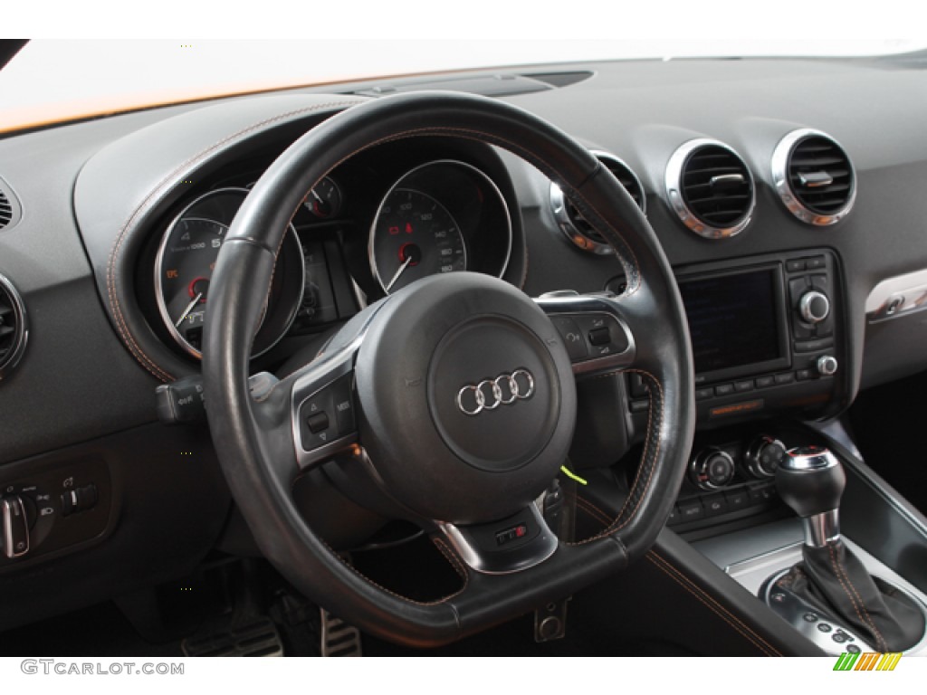 2010 Audi TT S 2.0 TFSI quattro Coupe S Black/Orange Silk Nappa Leather Steering Wheel Photo #74719486