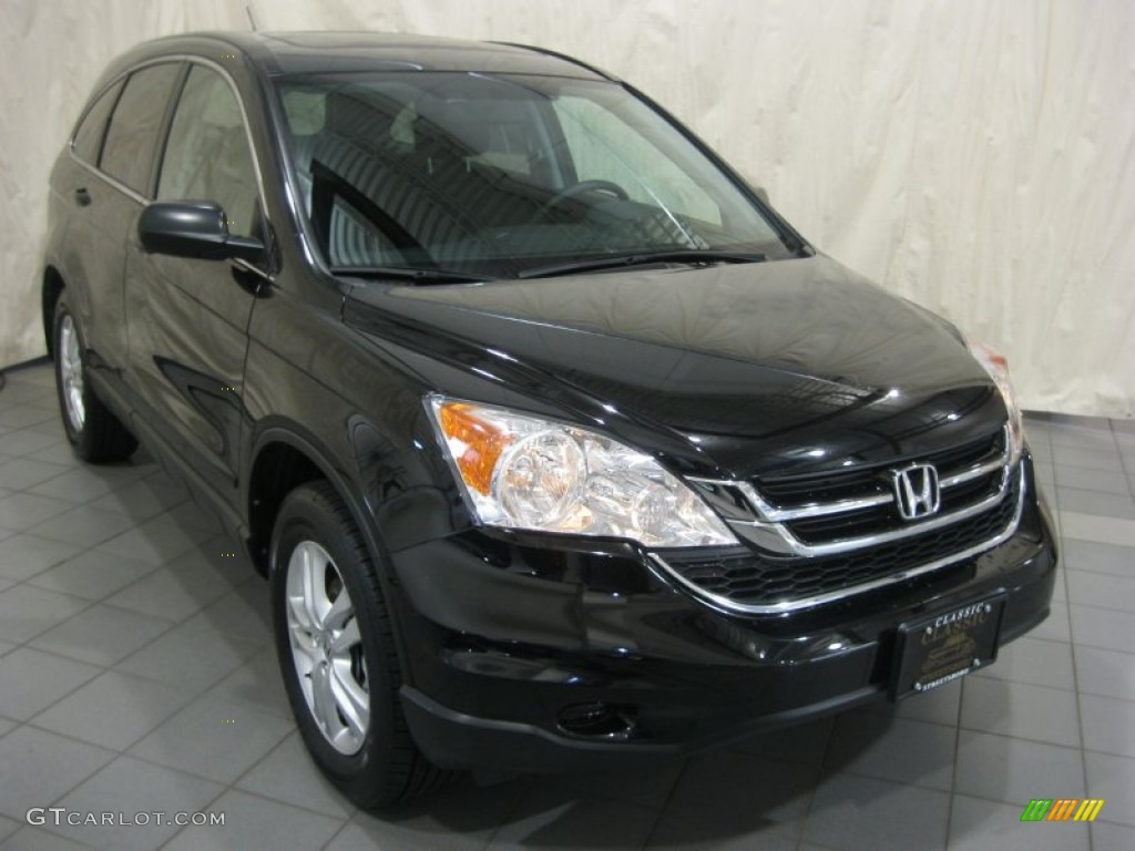 2010 CR-V EX AWD - Crystal Black Pearl / Black photo #3