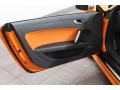 2010 Audi TT S Black/Orange Silk Nappa Leather Interior Door Panel Photo