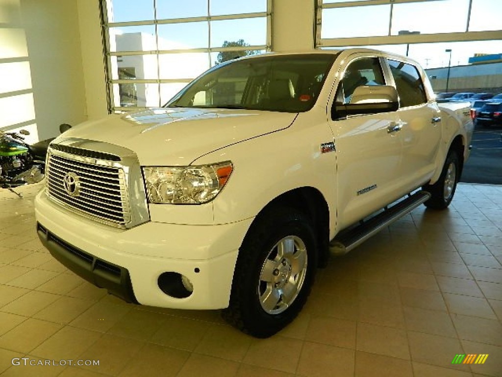 2010 Tundra Limited CrewMax 4x4 - Super White / Graphite Gray photo #6