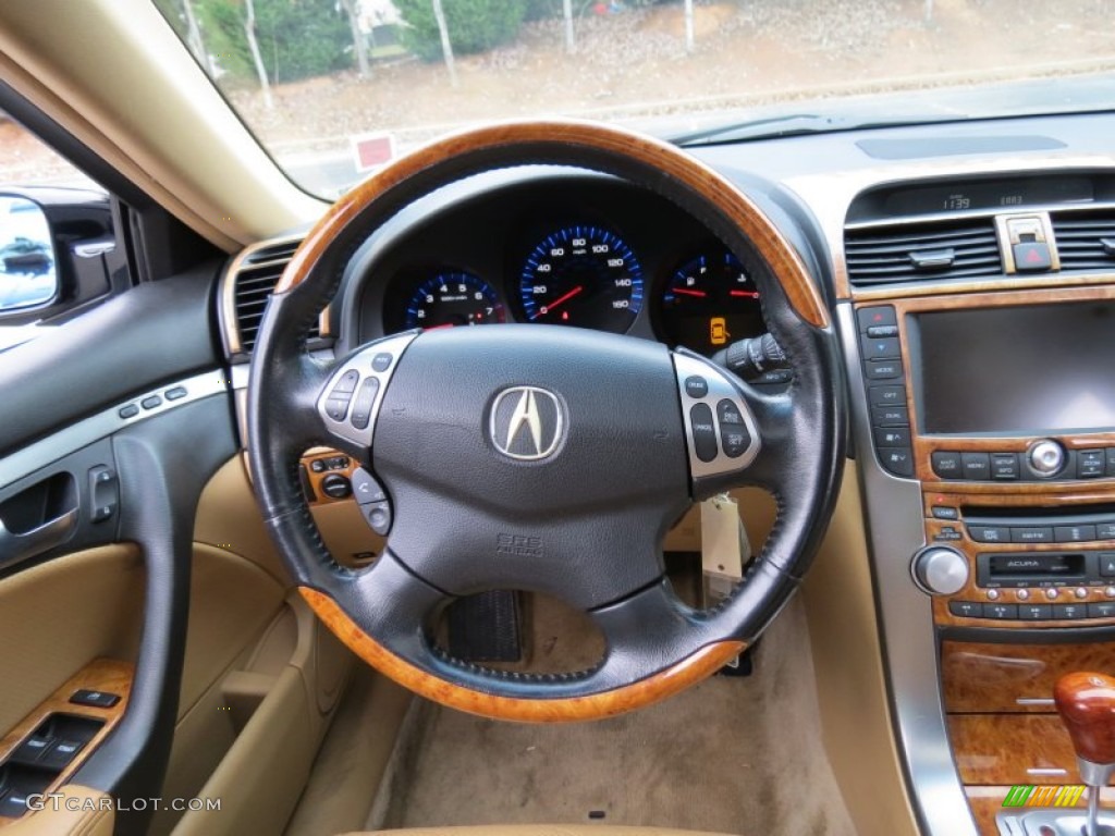 2006 Acura TL 3.2 Camel Steering Wheel Photo #74729258