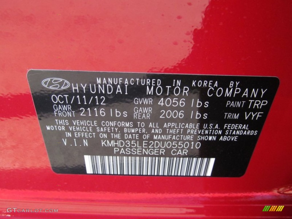 2013 Elantra GT - Volcanic Red / Black photo #10