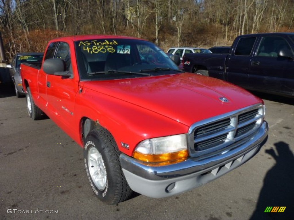 1999 Dakota SLT Extended Cab - Flame Red / Agate photo #1