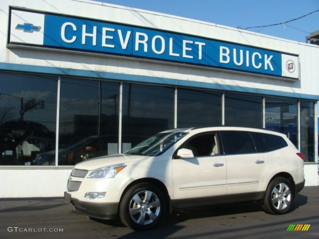 2012 Traverse LTZ AWD - White Diamond Tricoat / Light Gray/Ebony photo #1