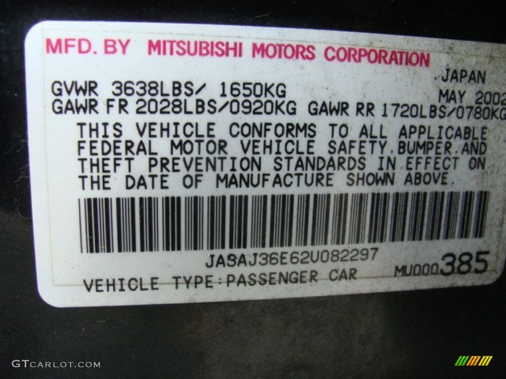 2002 Lancer LS - Thunder Gray Metallic / Gray photo #28